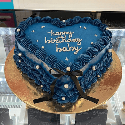 Coração Vintage Azul c/Laços