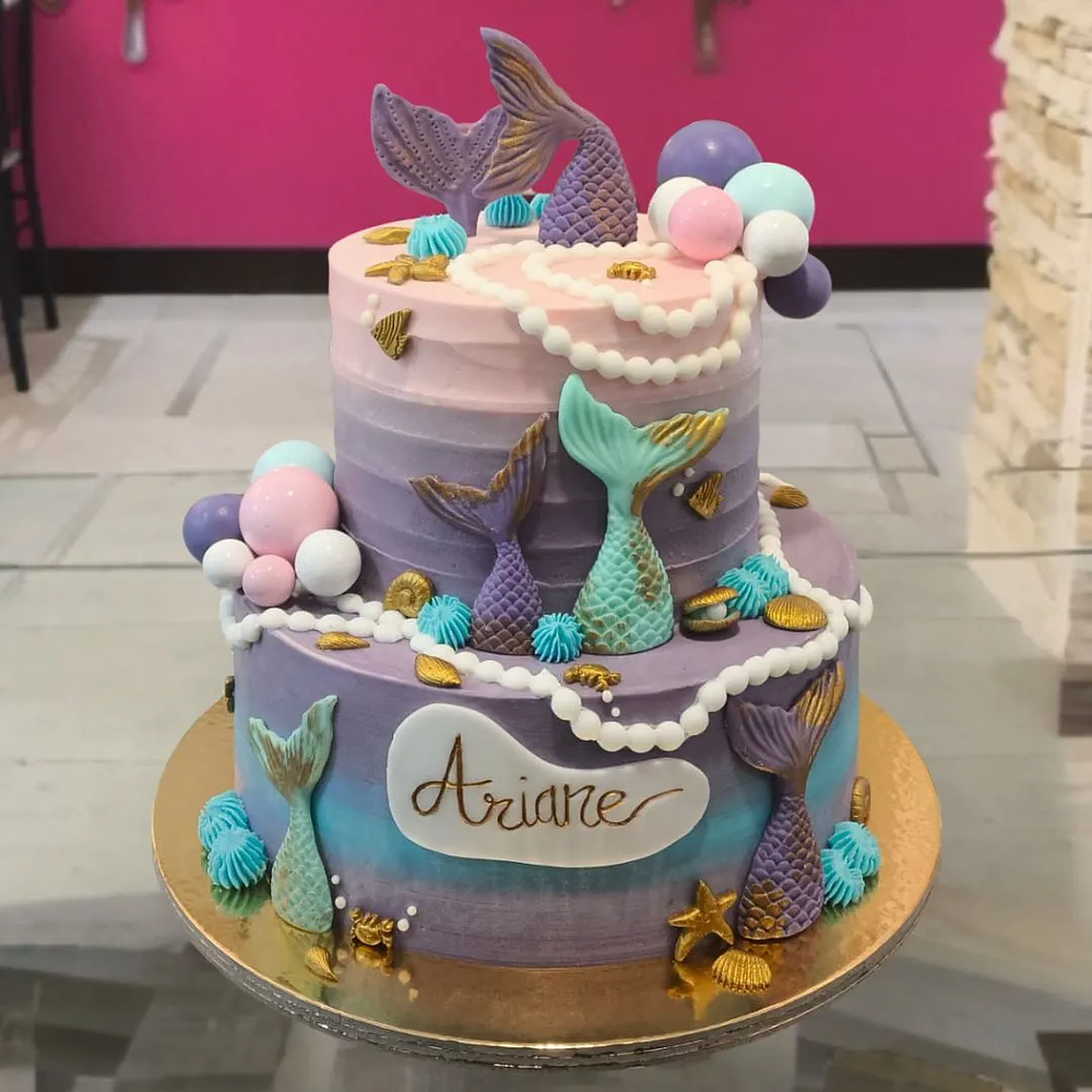 Bolo Dois Andares Tema Sereia
