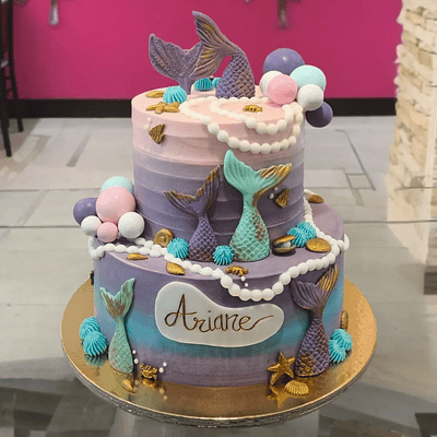 Bolo Dois Andares Tema Sereia