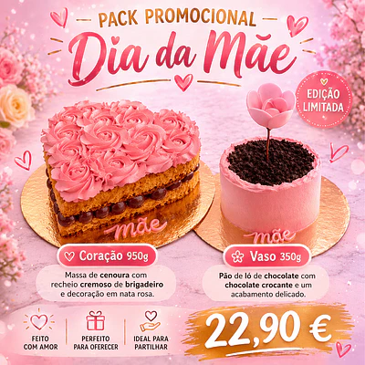 Pack Dia da Mãe – Coração e Vaso