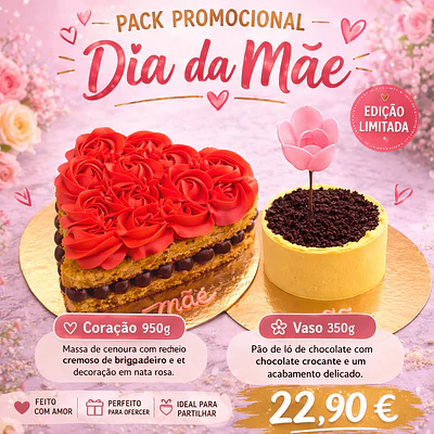 Pack Dia da Mãe – Coração e Vaso