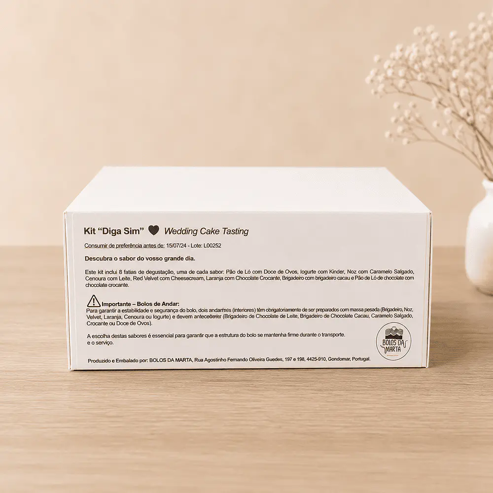 Kit "Diga Sim" Wedding Cake Tasting