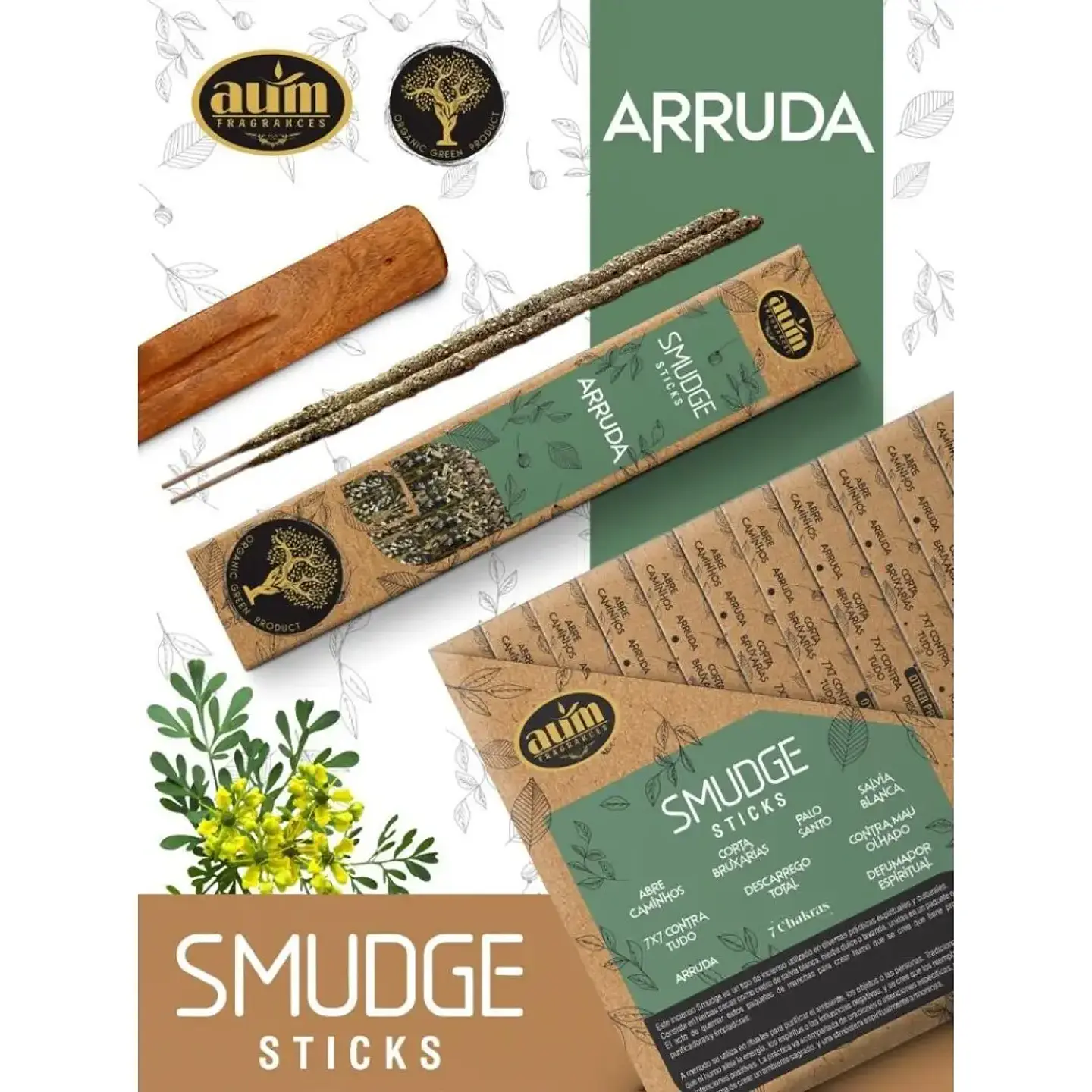 Incenso Orgânico 25g Arruda 1