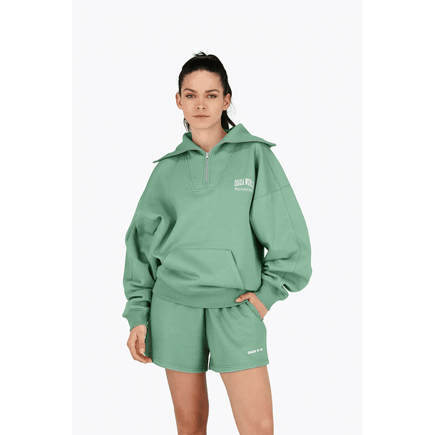 Suéter con media cremallera Osaka para mujer | Light Green 2