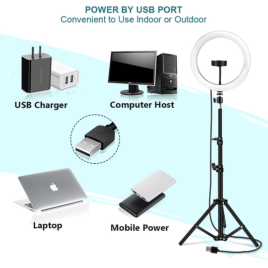 Anillo de luz LED con soporte para trípode, lámpara RGB - Image 6