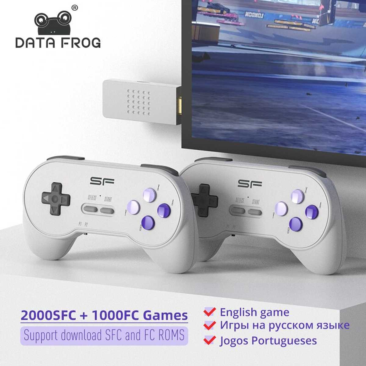 Data Frog-Consola de vídeo de TV portátil