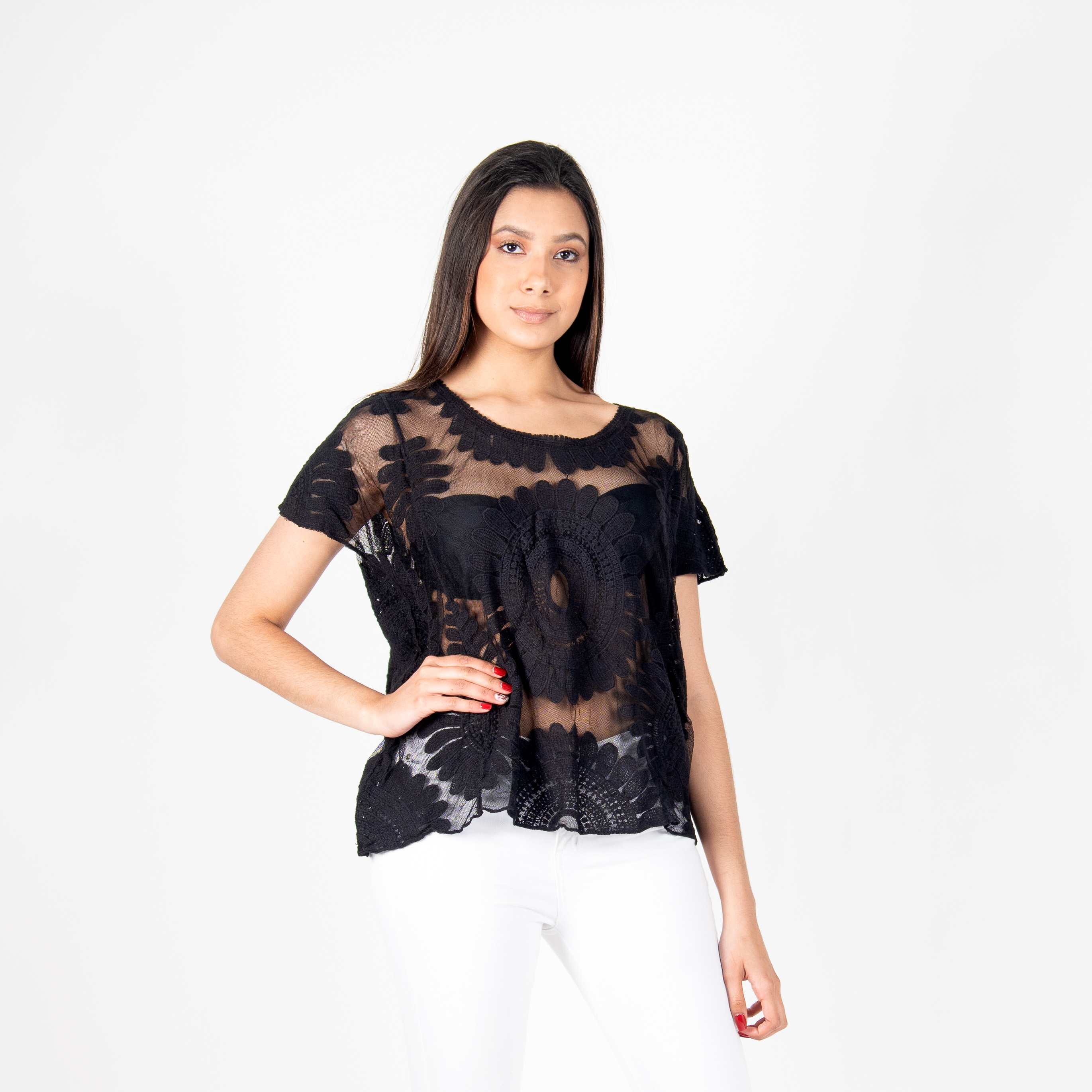 Blusa Traslúcida Girasoles