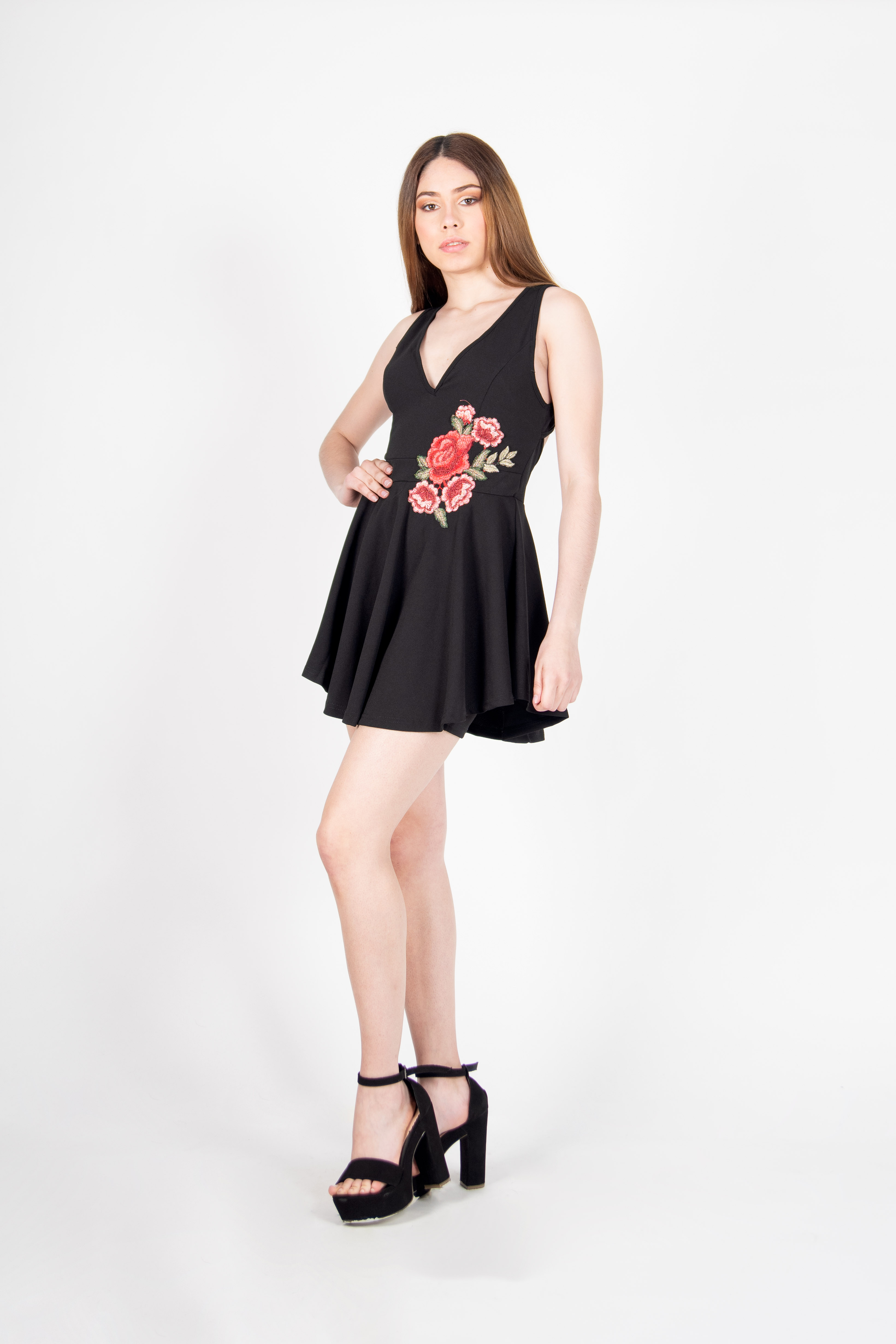 Little Black Dress with a Flower