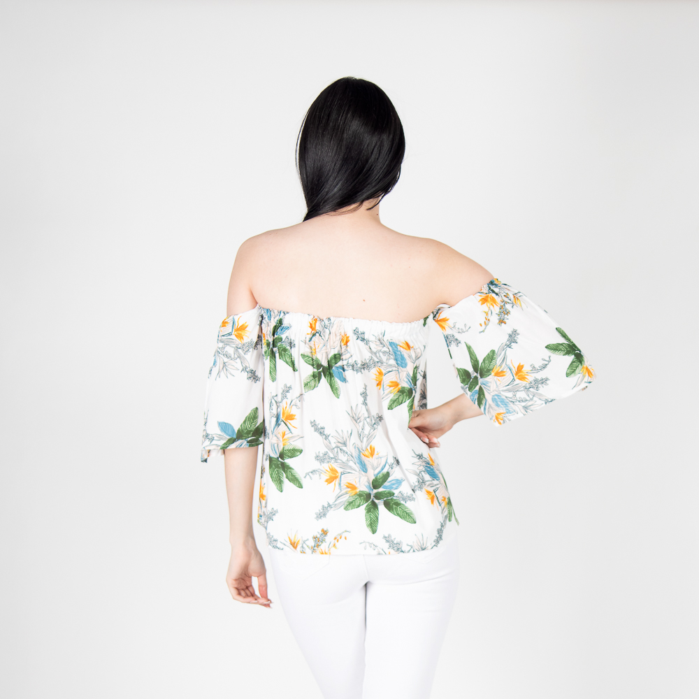 Blusa Strapless Flores