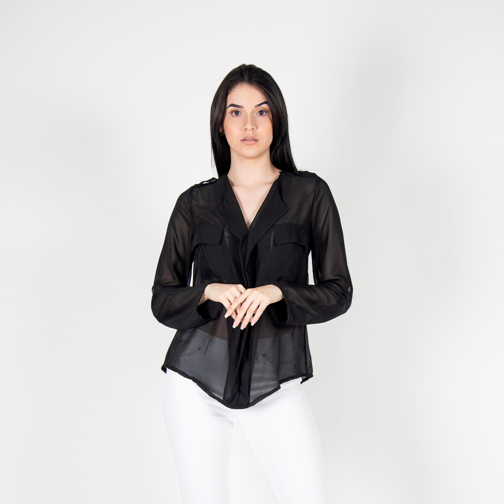 Blusa Traslúcida Acinturada