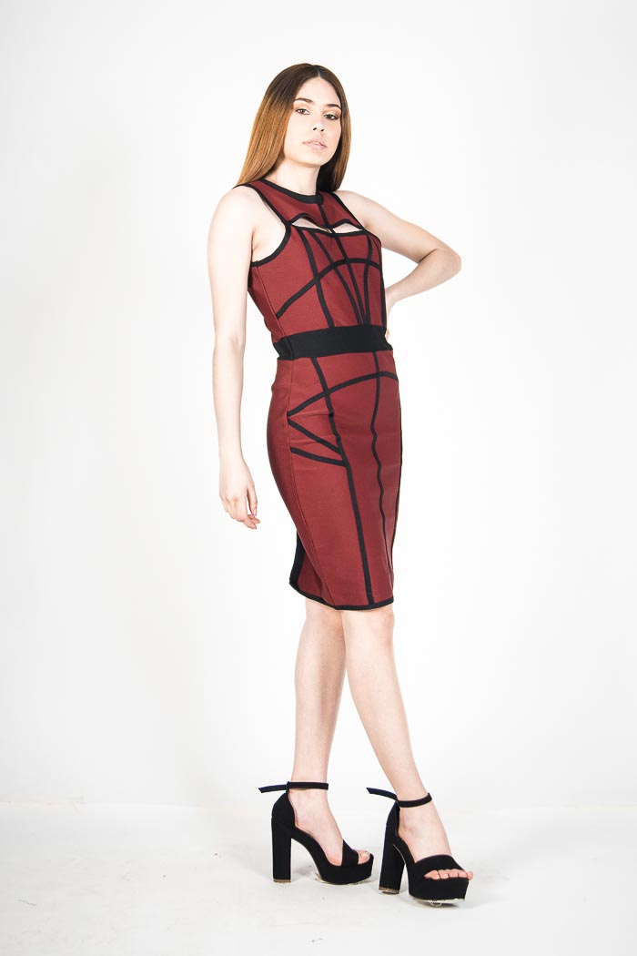 Bandage Dress with Lines