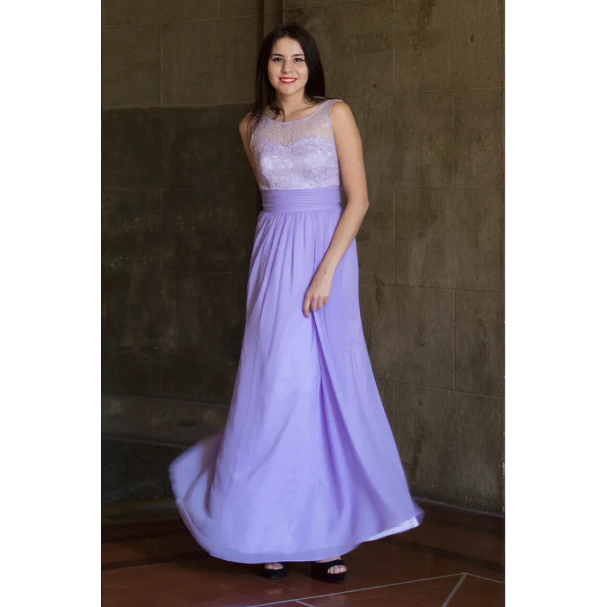 Odelette Cabestro Gasa Vestidos Con Falda En Cascada Wisteria Tallas Grandes