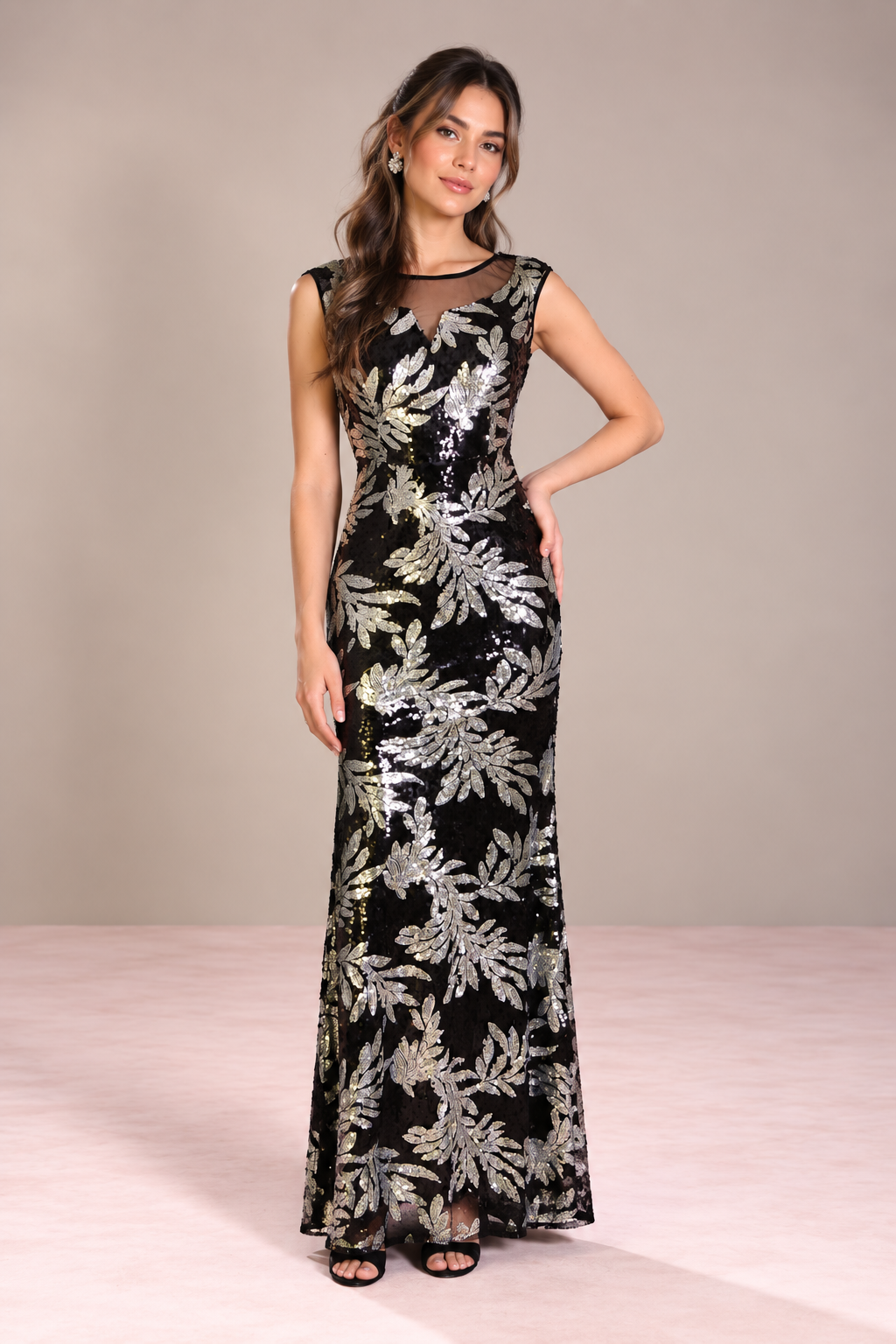 Vestido de Lentejuelas Hojas de Laurel