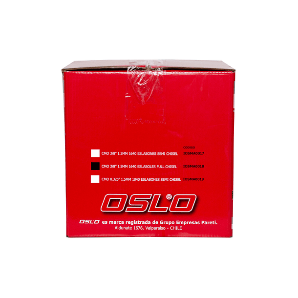 Rollo Cadena Motosierra 3/8 1,5MM 1640 Eslabones Full Chisel OSLO® 2