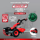 COMBO 1 ROTO Motocultivador SX15 ULTRA ROTOVATOR Bencinero 15 Hp 4 Tiempos 2