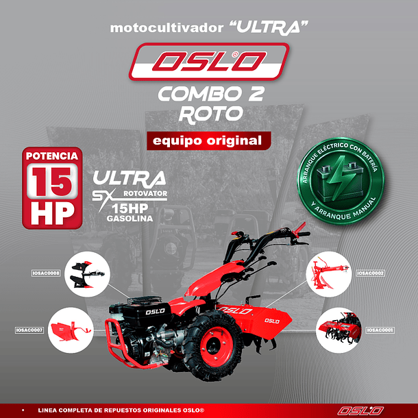 COMBO 2 ROTO Motocultivador Sx15 Bencinero ULTRA ROTOVATOR  2