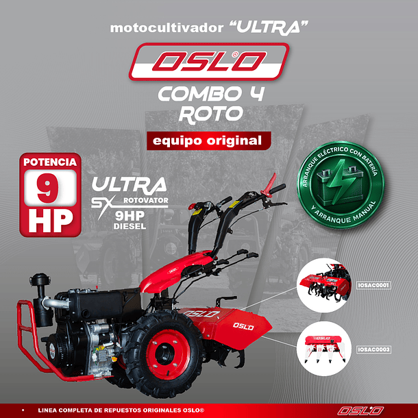 COMBO 4 ROTO Motocultivador Sx9 Ultra Diesel + Cosechadora y Segadora 2