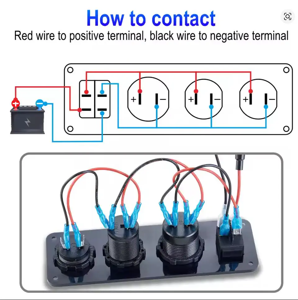 Panel Triple 12V Pro: USB-C PD, QC 3.0 y Toma 12V 2