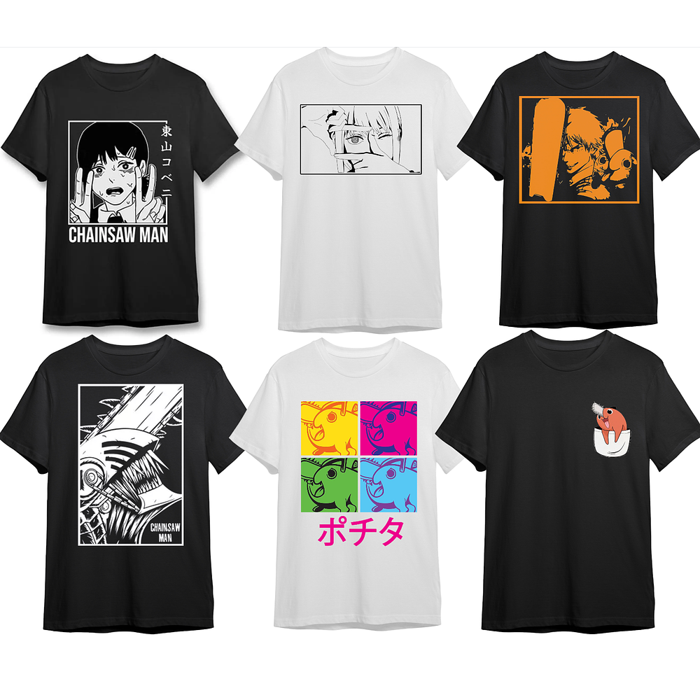 Poleras Chainsaw Man Varios Diseños