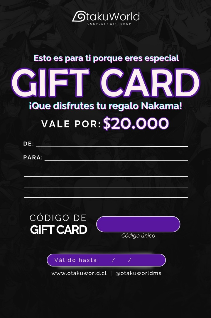 Gift Card OtakuWorld $20.000