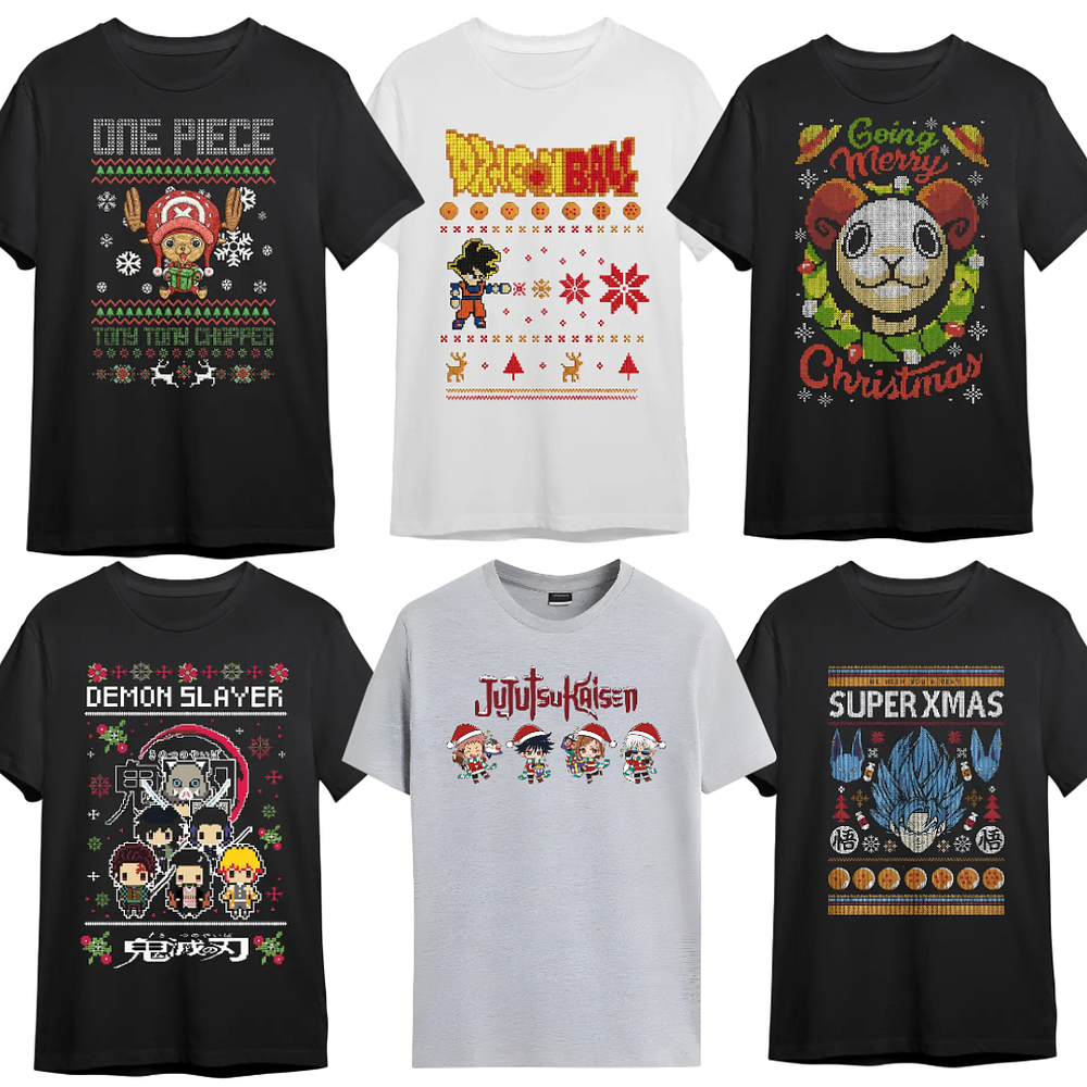 Poleras Navideñas Anime Otaku Varios Modelos
