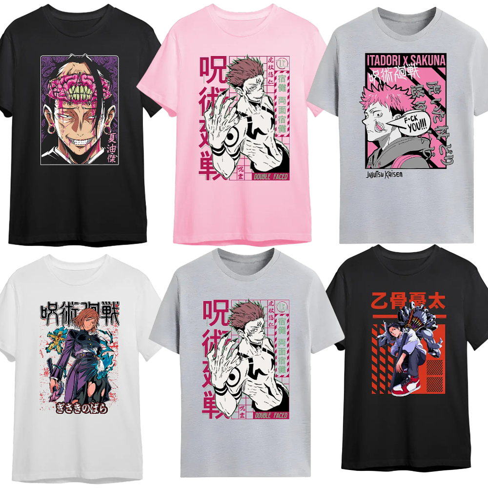 Polera Jujutsu Kaisen Gojo Itadori Sukuna Varios Modelos 2