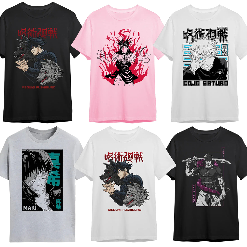 Polera Jujutsu Kaisen Gojo Itadori Sukuna Varios Modelos 1