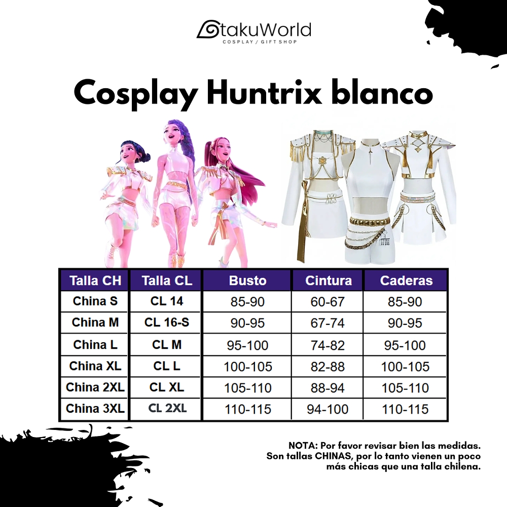 Cosplay Disfraz Kpop Guerreras Rumi Mira Zoey Huntrix Blanco