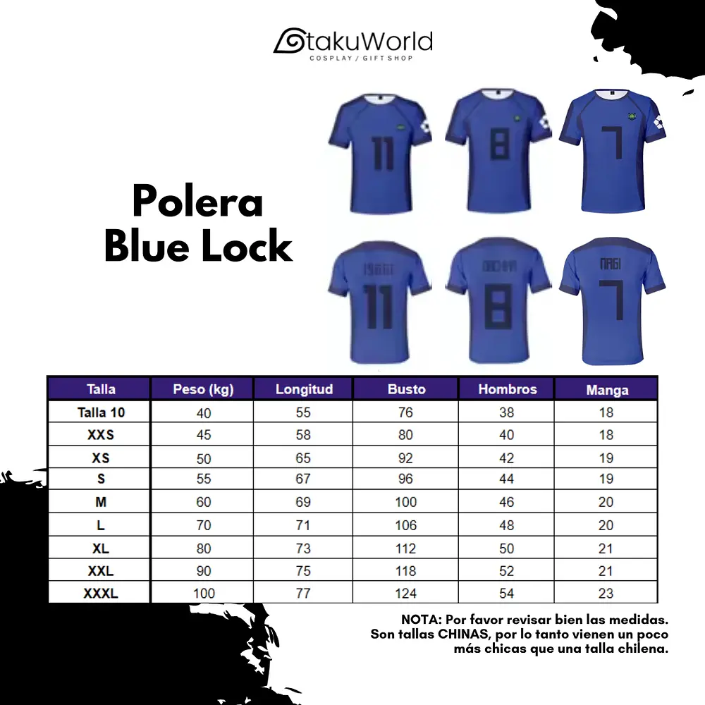 Poleras Camiseta Blue Lock 