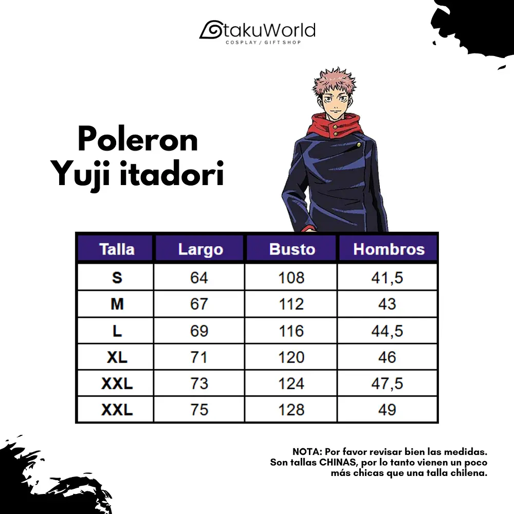 Poleron Cosplay Jujutsu Kaisen Itadori Yuji 