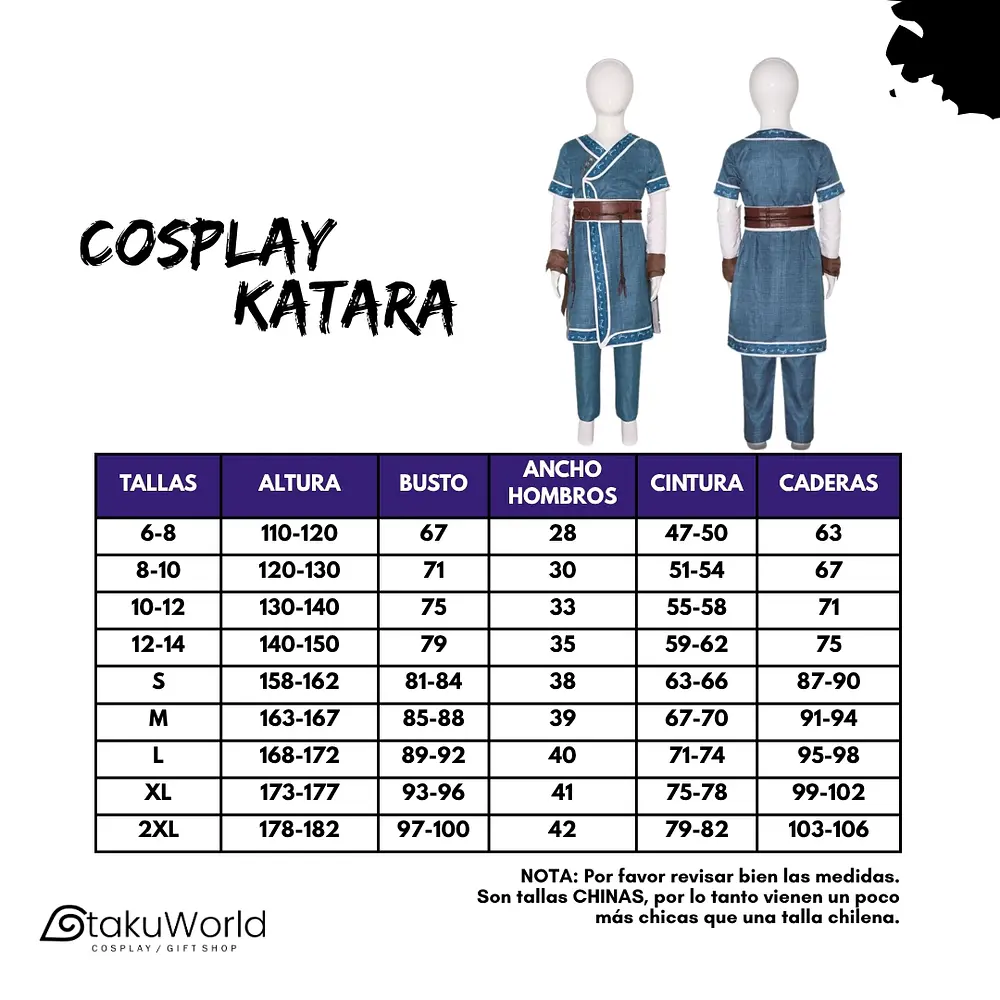 Cosplay Disfraz Katara Avatar La Leyenda de Aang