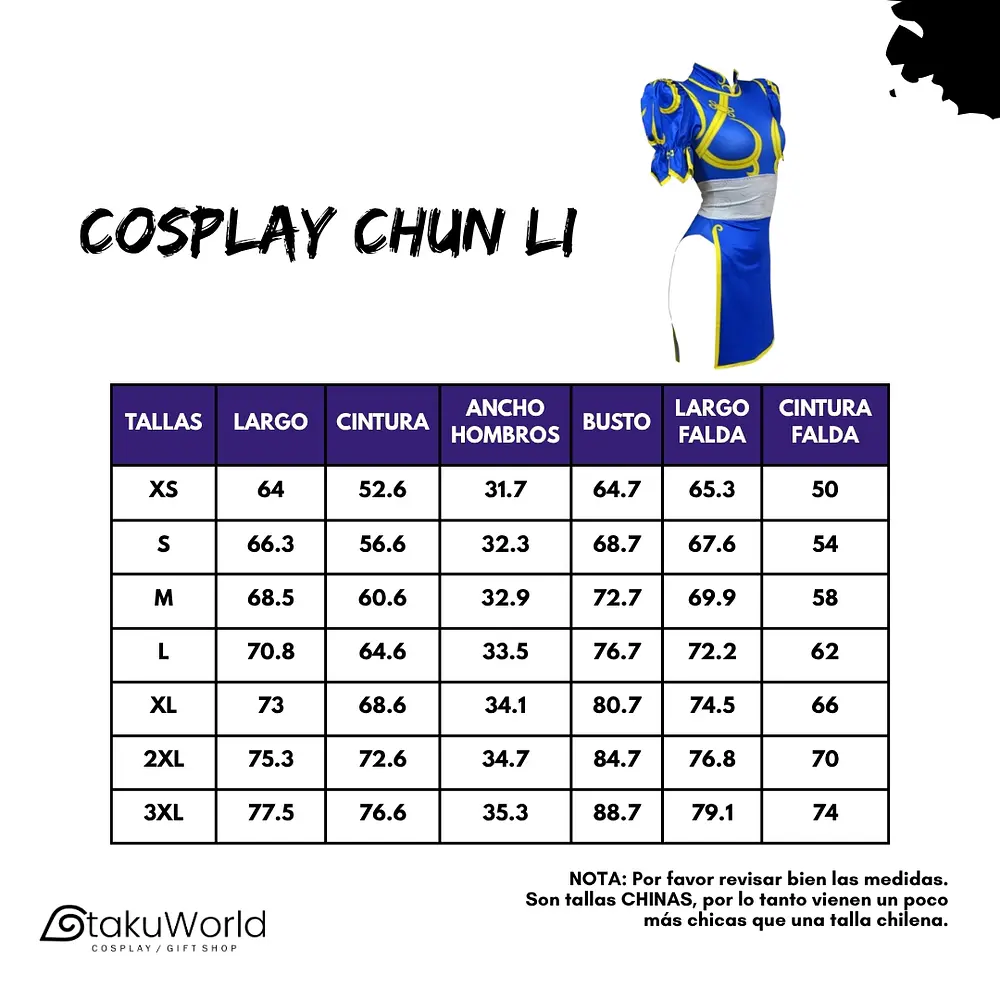 Cosplay Disfraz Chun Li Street Fighter Chunli