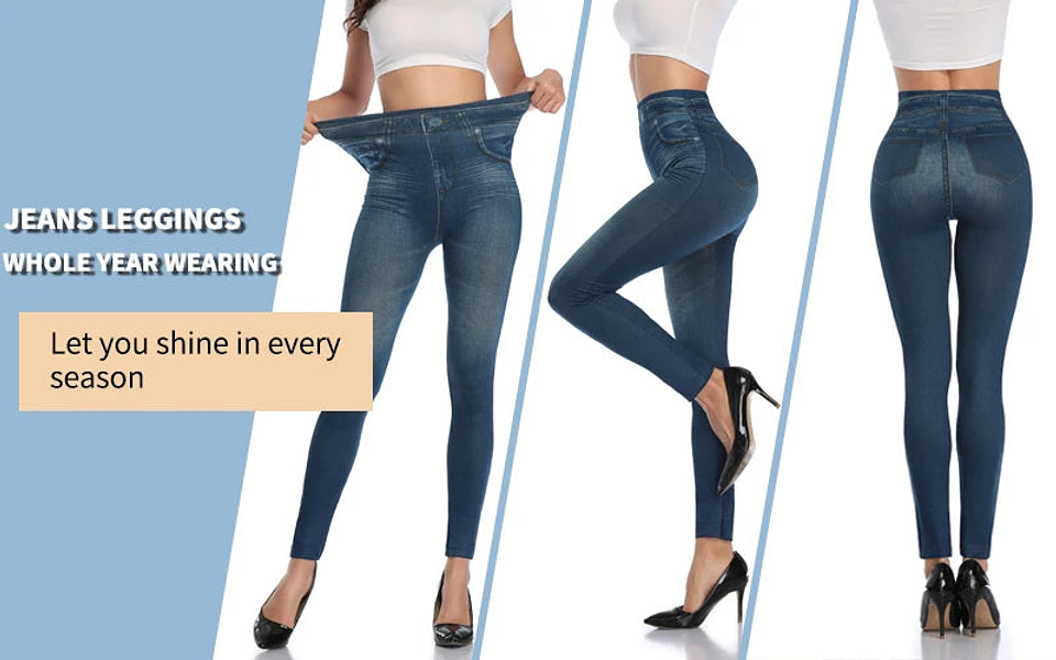 Nova- Faux Denim Print Leggings 8