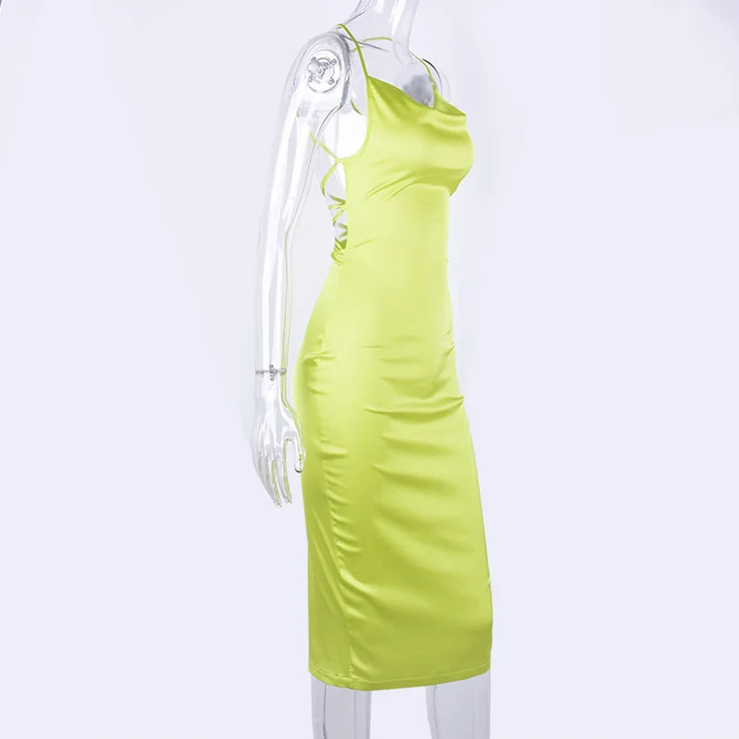 Feather- Satin  Midi Dress 21