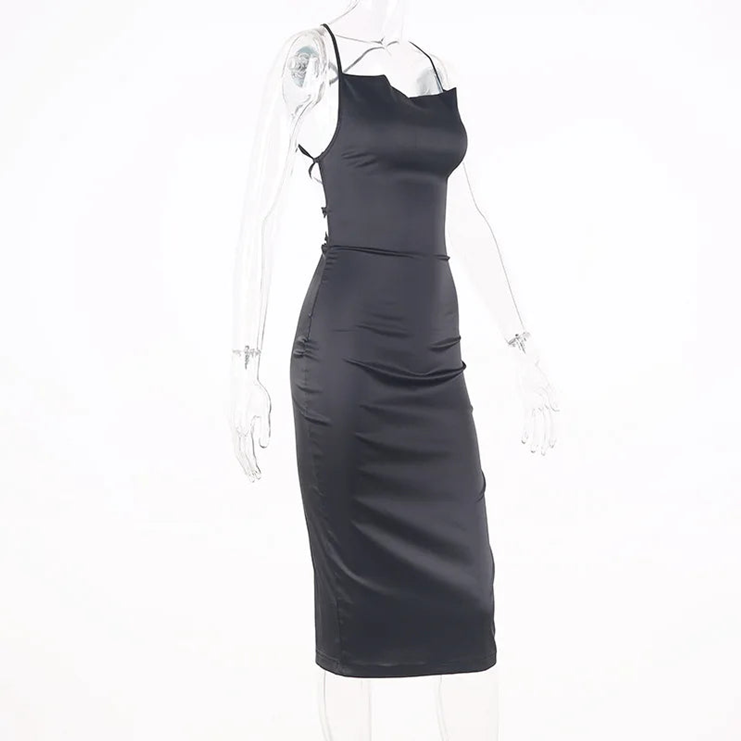 Feather- Satin  Midi Dress 23