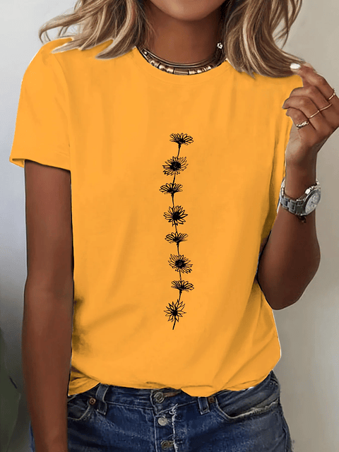 Garnet- Sunflower Print T-Shirt