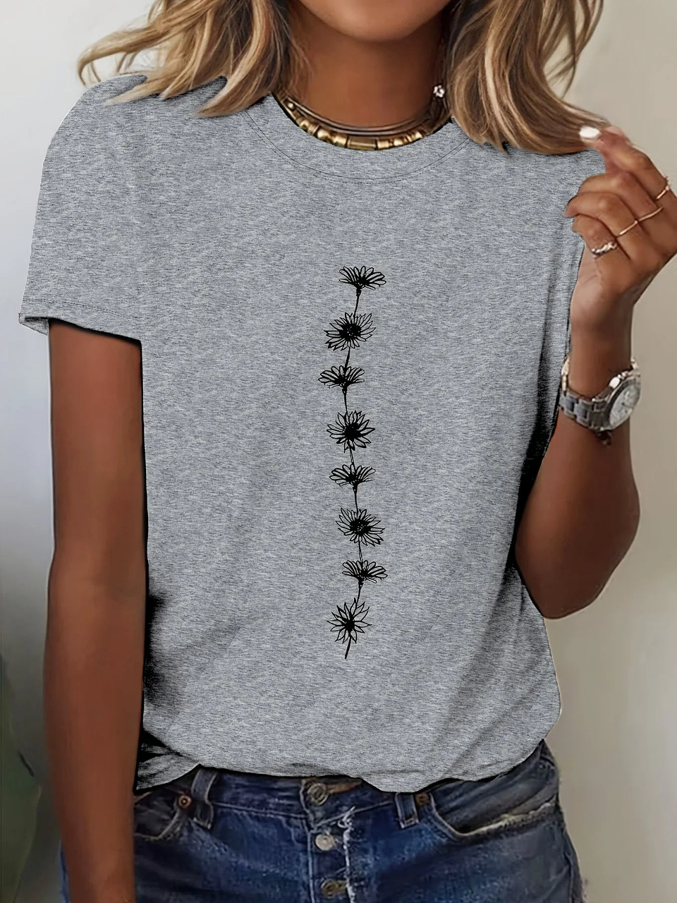 Garnet- Sunflower Print T-Shirt 8