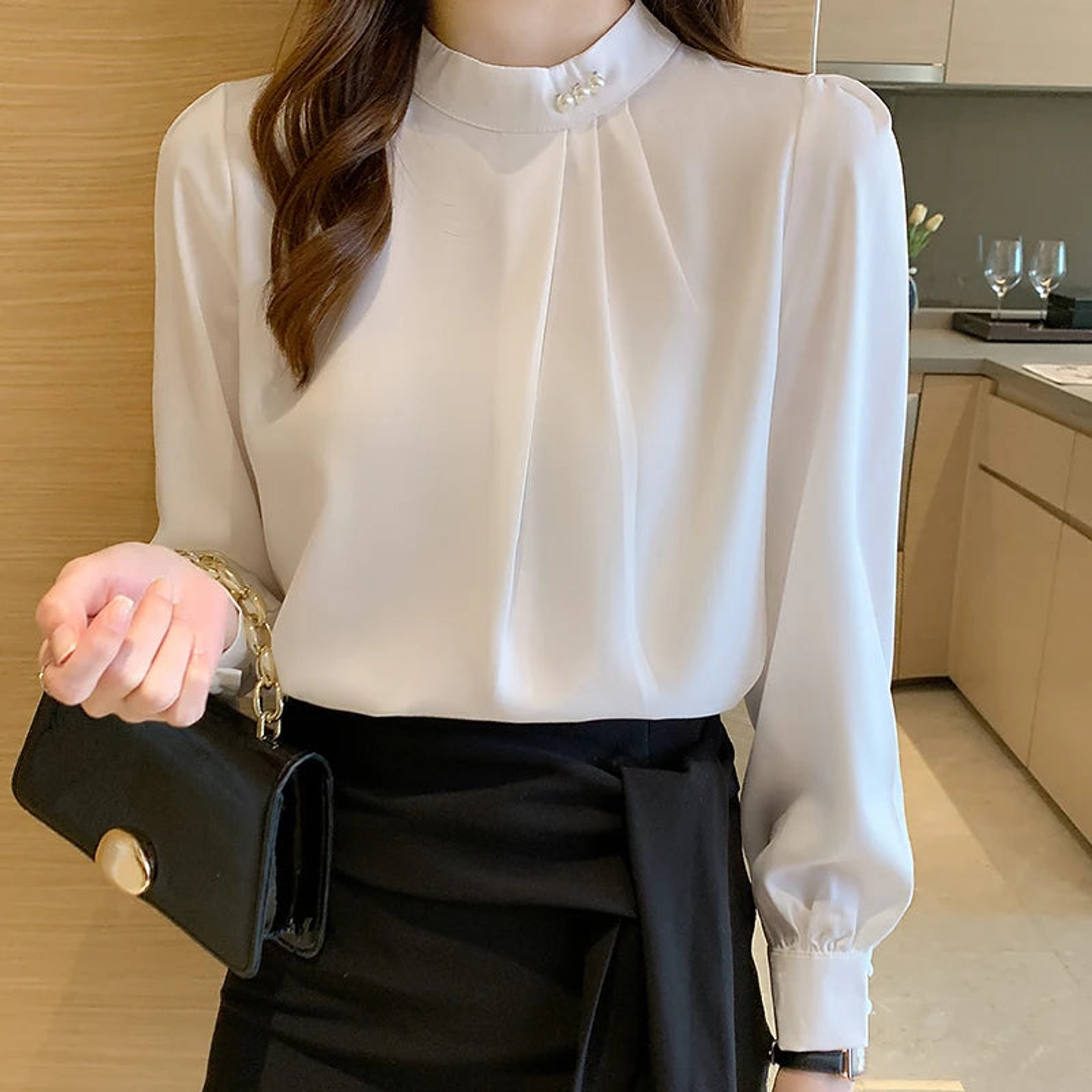 Priscilla- Satin Collar Blouse 2