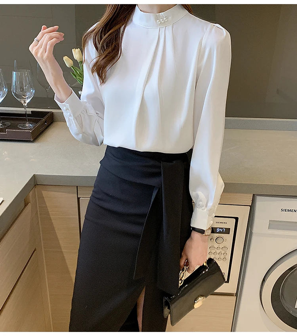 Priscilla- Satin Collar Blouse 14