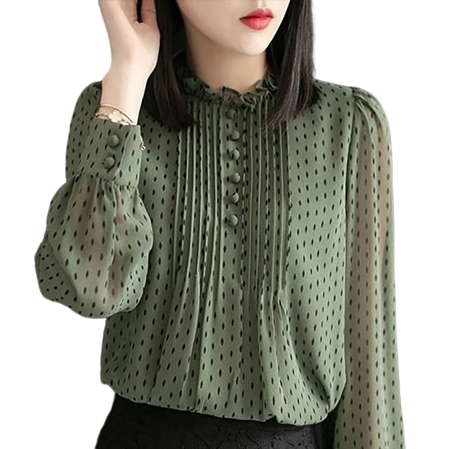 Sadie- Polka Dot Chiffon Blouse 1