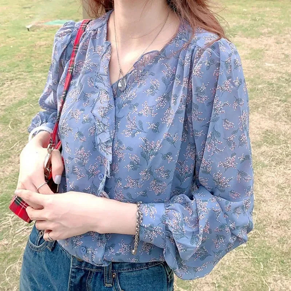 Roxanne- Floral Chiffon Blouse 1