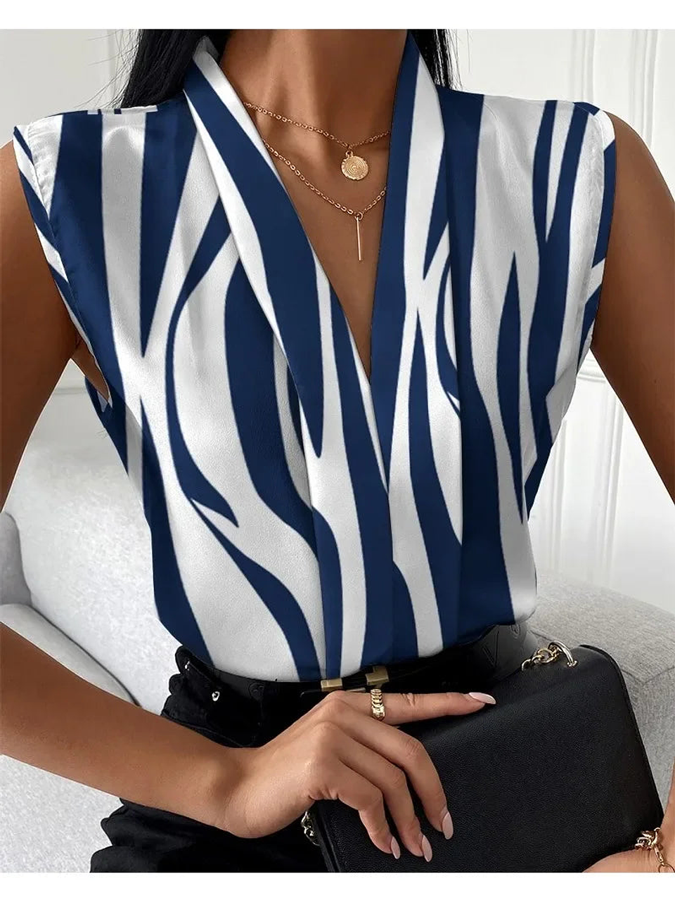 Kira- Sleeveless V-Neck Blouse 4