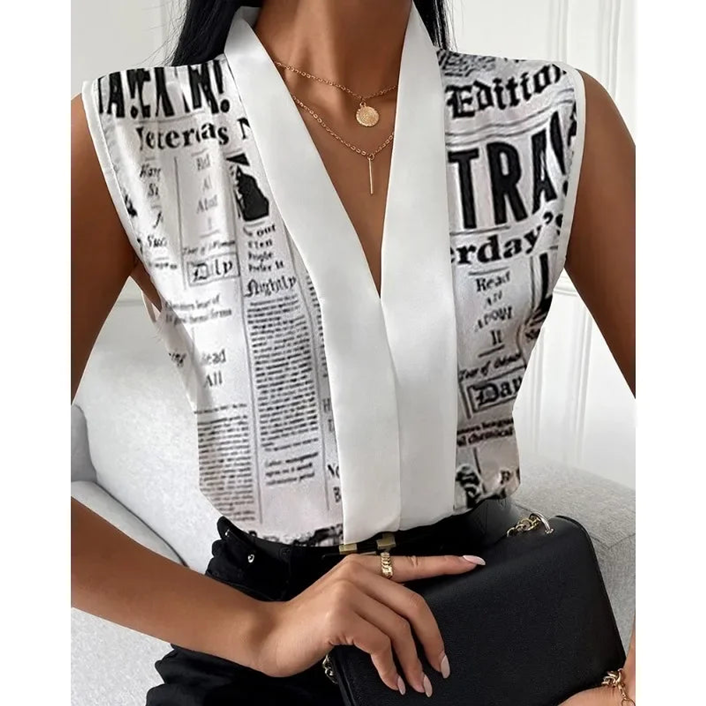 Kira- Sleeveless V-Neck Blouse 7