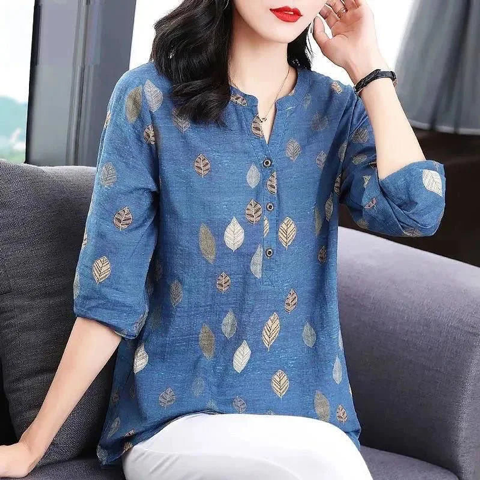 Nella- V-Neck Print Blouse 8