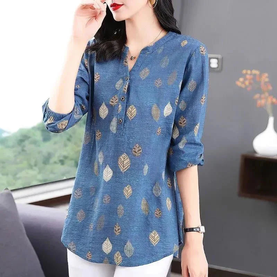 Nella- V-Neck Print Blouse 9
