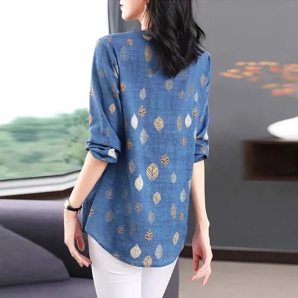 Nella- V-Neck Print Blouse 10