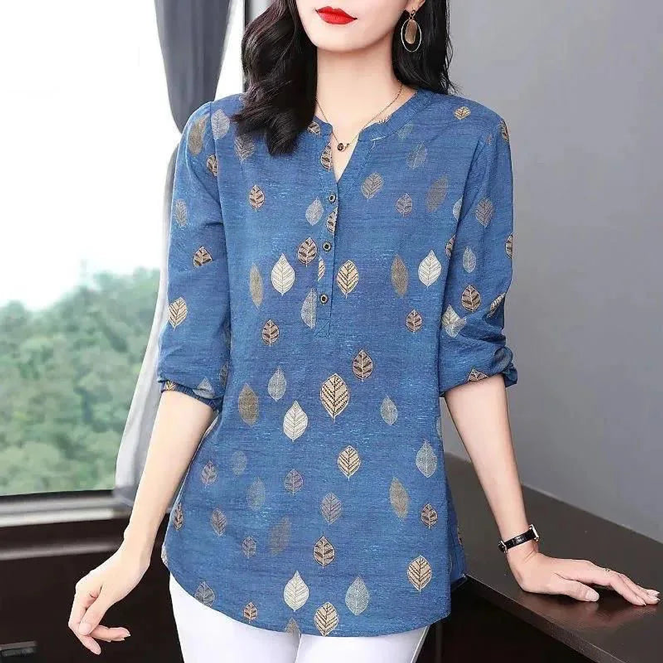 Nella- V-Neck Print Blouse 13