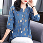 Nella- V-Neck Print Blouse - thumbnail 14