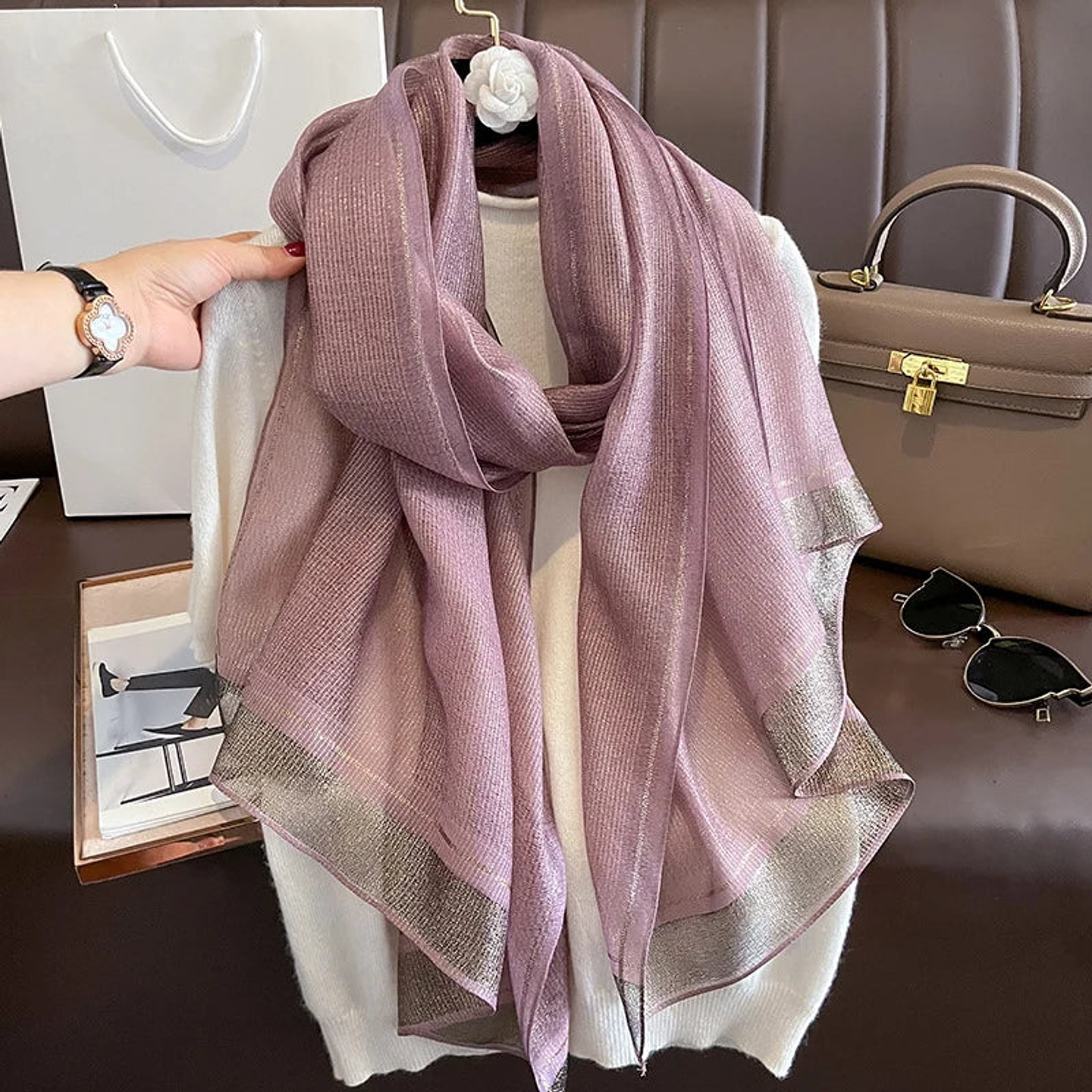 Nerina- Luxury Silk Scarf 16