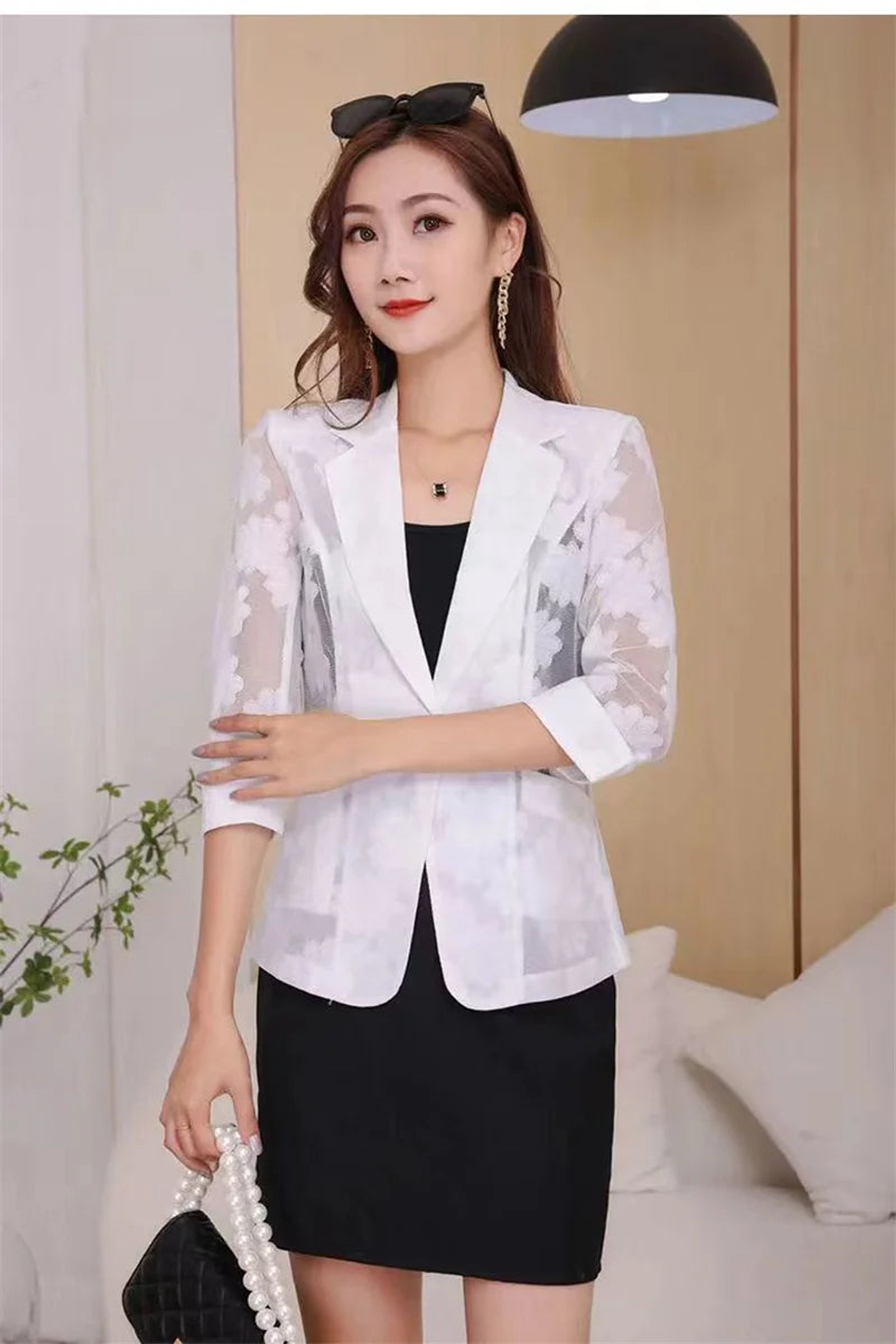 Selene- Lace Sleeve Blazer 7